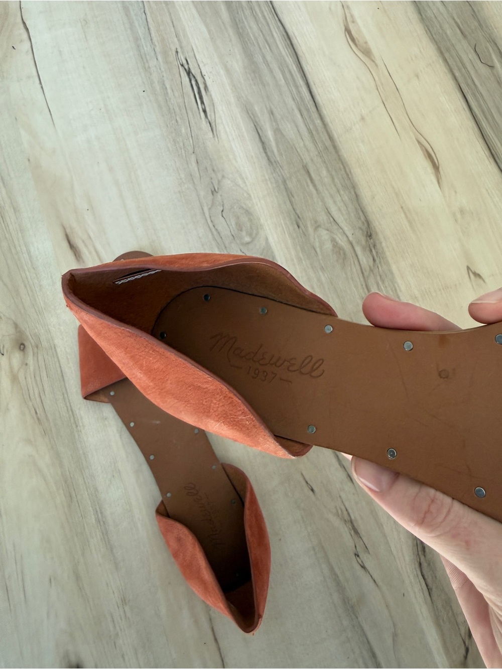 Madewell Thea D’Orsay Orange Leather Slide Sandals - 9 - Picture 4 of 7